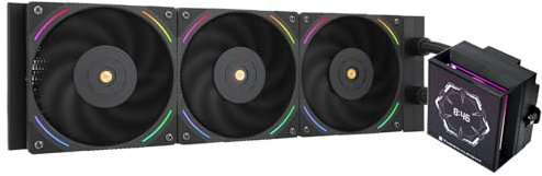 Thermalright Hyper Vision 360 ARGB Black AIO CPU Liquid Cooler,IPS LCD Screen with 480x480 Resolution,for AM5/Intel LGA1851/1700,3.95in Magnet-Absorbent LCD Screen for Images,Black CPU Water Cooling