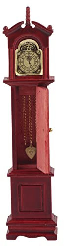 Tihebeyan 1:12 Puppenhaus-Standuhr, Tragbare Mini-Vintage-Standuhr, Wohnzimmermöbel, Spielzeug für 1:12 Puppenhaus-Zubehör