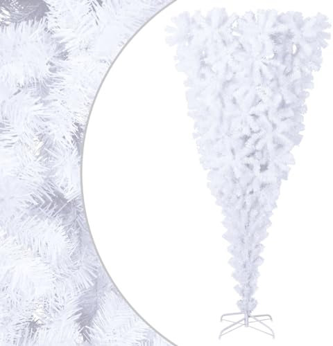 Furniture select-Upside-downKünstlicher Weihnachtsbaum mit Ständer weiß 180 cm