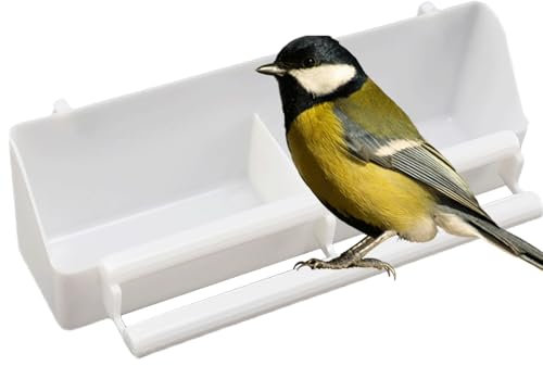 2 Pcs Bird Feeders, Bird Feeding Dish, Plastic Food Feeder Cup with Compartment, Foods Dispenser Bowl Cup, Birds Cage Feeding Bowls, for Small Birds Parrots Cockatiel Budgie Food Container