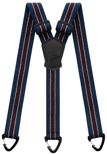 Kohentact Hosenträger für Herren Extra Stark 3,8 cm Breite, Unter der Kleidung Tragbar, 3 Druckknopf-Schlaufen, Ideal für Arbeitshose, Skihose, Latzhose