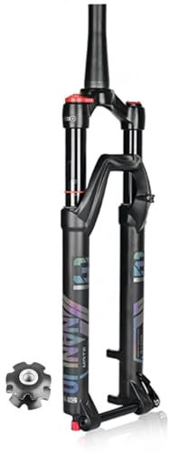Fourche VTT 27.5 29 Fourche À Suspension De Montagne Réglage Du Rebond Voyage 120mm 1-1/8 Tube Conique Fourche À Gaz Amortisseur Fourche Avant Axe Traversant 15*100mm(Tapered-manual,27.5)
