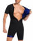 FUXERT Saunaanzug für Herren, 3-in-1, schlankmachender Ganzkörper-Sauna-Overall für Herren, Taillentrainer für Workout, Schwarz, Large