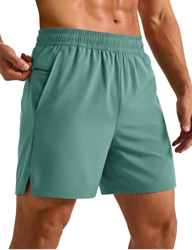 MAGCOMSEN Men's Running Shorts 5 Inch Quick Dry Lightweight Gym Shorts | Zip Pockets, Internal Drawstring, Breathable, Elastic Waist, Sport, Walk, Work, Outdoor Exercise, Daily Jogging, Training