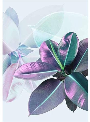 HJOSWVNS Toile Peinture Feuilles Vert Violet Affiche Poster Mural Salon Chambre Tableaux, Posters et Arts Décoratifs Tableau Decoration Murale Peinture sur Toile Deco Sans Cadre 30x40cm/1 Pcs