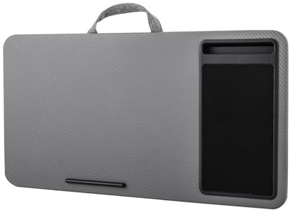 JF HOME BLISS Laptop Lap Desk - Large 57.5x30.5cm Laptop Tray for Sofa & Bed with Cushion Base, Portable Laptop Stand for Work/Study, Grey Polyester Ergonomic Design