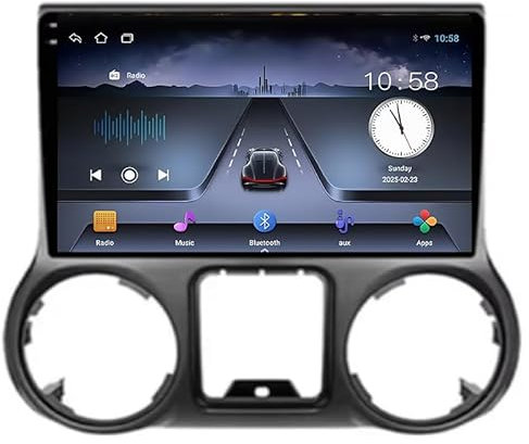 BUCHUAN Android 15 Autoradio Stereo 9 Zoll HD Digital Multi-Touchscreen für Jeep Wrangler 2010-2018, Android Auto mit GPS Bluetooth Lenkradsteuerung DAB mit Rückfahrkamera,8 Core 4G+WiFi 4G+64G
