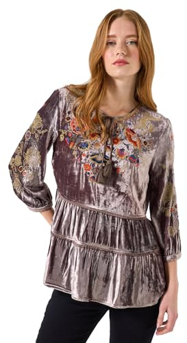 Joe Browns Women's Velvet Embroidered Top Blouse