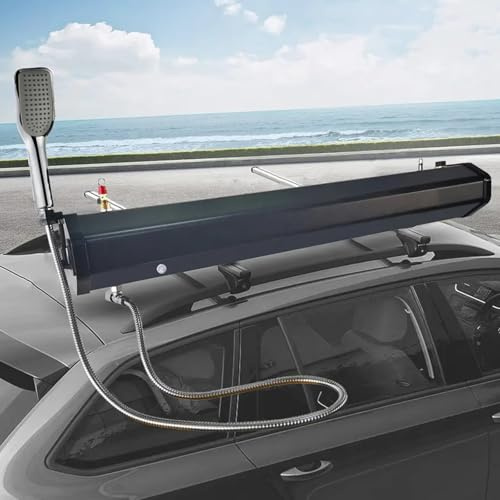 Ducha portátil con tanque de agua presurizado, ducha solar para techo de 20L/30L con manguera y cabezal de ducha para viajes por tierra, almacenamiento de agua y actividades al aire libre 20L