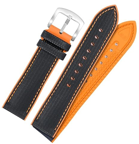 yeziu Nylon-Gummi-Uhrenarmband mit Dornschließe für Omega Speedmaster Dark Side Moon Apollo 8 Seamaster Silikonarmband(Blackos,21mm)