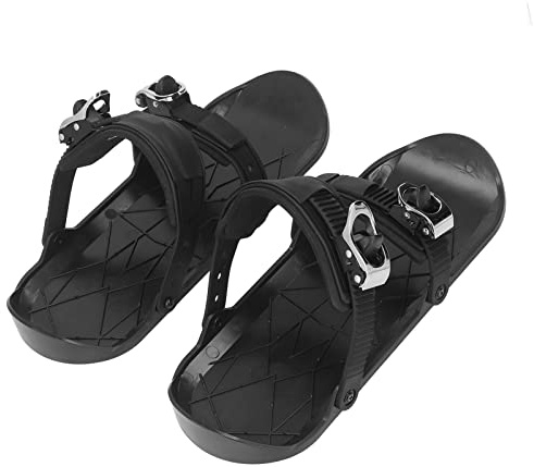 Socobeta Mini-Kurz-Ski-Skates, Metallschnallen, Verstellbare Bindung, Tragbare Kurze Snow-Skates für Ski-Wettbewerbe für Erwachsene