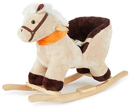 Bieco Plüsch Schaukeltier Pferd personalisiert | Schaukelpferd Baby | Schaukeltier Kinderschaukel Indoor | Wippe Schaukelpferd ab 1 Jahr | Baby Spielzeug ab 9 Monate personalisierbar