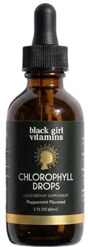 Black Girl Vitamins Liquid Chlorophyll Drops – Mulberry Leaf + Chlorophyllin with Peppermint, Vegan Liquid Concentrate, Supports Digestive Comfort & Healthy-Looking Skin (4-Month Supply)