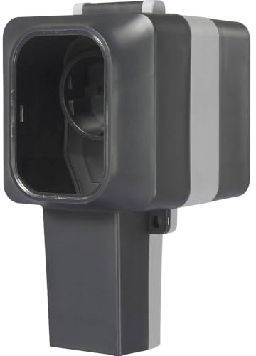 Sygonix SY-6670746 1fach Aufputz-Steckdose abschließbar, schwenkbare Steckdosentöpfe IP55 Grau
