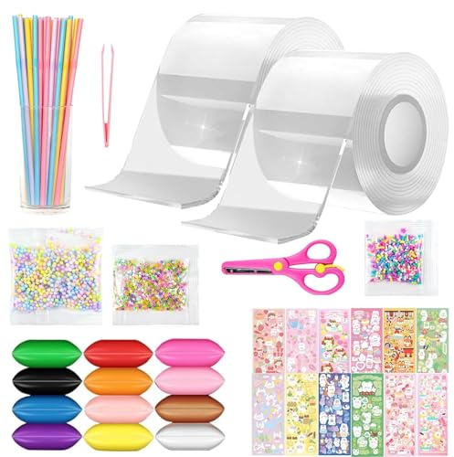 Xsybegdlk Nano Tape Bubbles Set 41 Teilig, DIY Bastelset mit Pumpe | 41 teiliges DIY Set mit Nano Tape, Pumpe und Zubehör für kreativen Bastelspaß