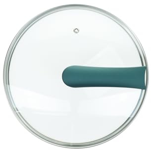 Genius Cerafit Revolution Vario Design-Glasdeckel 20 cm, Hitzebeständiges Glas mit Dampfloch, Glasdeckel für Pfanne, spülmaschinengeeignet & dicht schließend - aquagrün