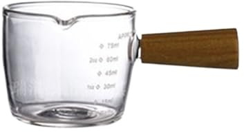 salsera Jarra de leche vidrio con mango madera simple, salsera doméstica escala Vajilla de cocina