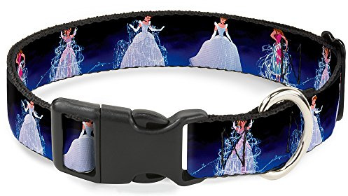 Buckle Down Cinderella Transformation Blue Fade Plastic Clip Collar, Small/9-15