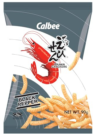 Calbee Prawn Crackers Black Pepper Flavour 90g