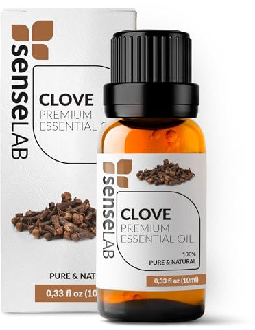 SenseLAB Olio essenziale di Chiodi di Garofano - Olio di Chiodi di Garofano Terapeutico Naturale e Puro al 100% per Umodificatore e Diffusore di Aromaterapia - Olio per la Cura Della Pelle (10 ml)