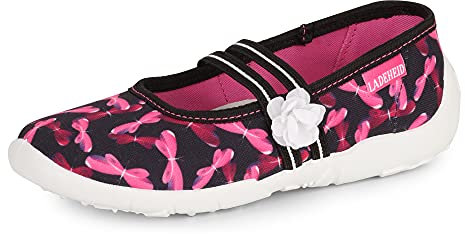 Ladeheid Pantofole Ballerine con Solette Bambina LAVI0005 (Rosa/Nero, 26 EU)