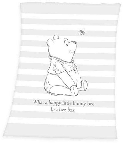 Herding Disney's Winnie Puuh Decke Microfaser-Flauschdecke, Polyester, grau, 75 x 100cm