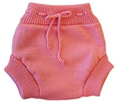 Couvre-couche pour adulte 100 % laine mérinos tricotée à la main (taille XL, rose)