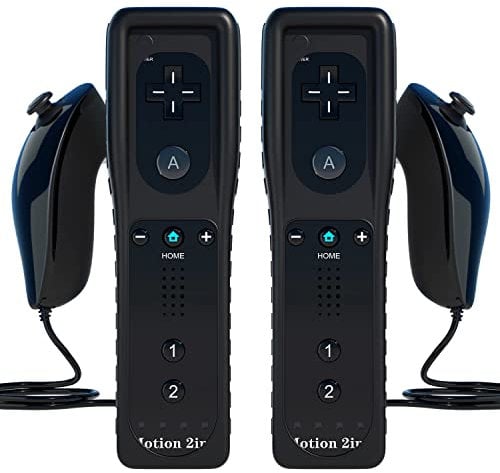 TechKen Controller für Wii mit Motion Plus und Wii Nunchuck Controller Wii Fernbedienung Nunchuk Kontroller Wii Vernbedinung Remote Plus Controller Ersatz für Wii/WiiU