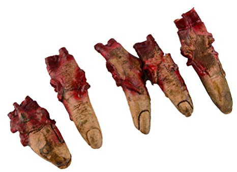 Milisten 5 Abgetrennte Finger Halloween Requisiten Gefälschter Daumen Finger Simuliert Kunststoff Halloween Dekorationen Horror Requisiten Körperteile Halloween Beängstigend Kniffliges