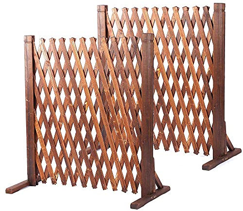 jxgzyy Expanding Garden Trellis Panels 2 Packs Wood Extendable Garden Trellis Fencing Panel Width 34 to 160cm Freestanding Wooden Garden Fence Screen for Garden Patio Lawn Pet