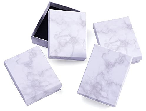 24 weiße Geschenkboxen 9,1 x 7,1 cm kleine Karton-Papier Schmuckboxen für Schmuck Armband Geschenk Fall