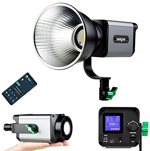 Weeylite 60W LED Videoleuchte, dimmbare Bi-Farbe 2800K-8500K, Strobe Videoleuchte mit Handy Bluetooth+APP, Dauerlicht für Videoaufnahmen, YouTube, Vlog, Außenaufnahmen, Porträt usw.