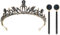 Lurrose Barock Braut Crown Schwarz Königin Schwarz Strass Europäischen Vintage Prinzessin Crown Braut Tiara Krone