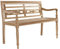 MABAMAHO Landhausbank Sumatra in Teak Natur belassen, 2-Sitzer Bank, 120 x 86 cm, Handgeschnitzt und Robust