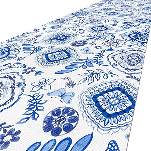 ANRO Küchenteppich Küchenläufer rutschfest & waschbar Teppich Küche Läufer Teppichläufer Bodenmatte für Küche Flur Azulejos Abwaschbar 350 x 48cm