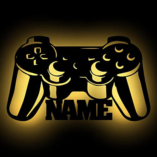 Namofactur Gaming Deko Lampe 4 Controller Geschenke Wand Licht Geschenkidee für Jungen Männer Frauen Gamer - Zimmer Room I Batteriebetrieb
