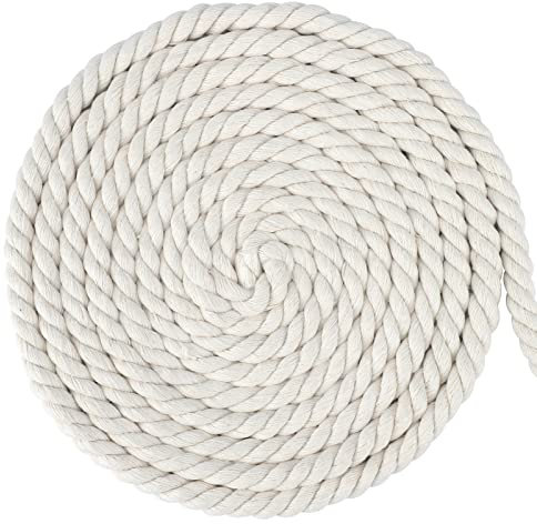 G2PLUS 12mm Beige Baumwollkordel, 10m Dicke Baumwollseil, Seil aus Baumwolle, Baumwolle Seil zum Adventskalender Handwerk Basteln