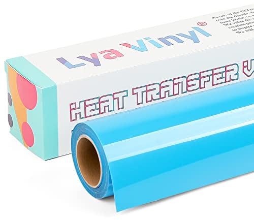 Lya Vinyl Blue Heat Transfer Vinyl 12 x 10ft Blue Iron on Vinyl Roll for Cricut, Silhouette Cameo, Premium HTV for DIY Clothes, Bags, Shoes and Other Textiles