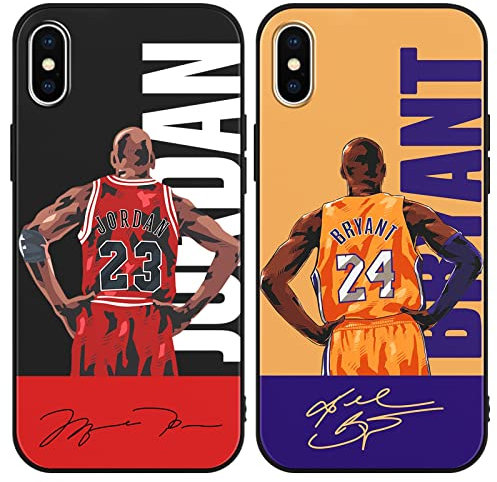 nurkorki [2 Stück Handyhülle für iPhone X XS Hülle 5,8,Basketball Player Star 23 24 Design Muster Weich Premium TPU Silikon Design Case Stoßfest Cover Kompatibel mit iPhone XS