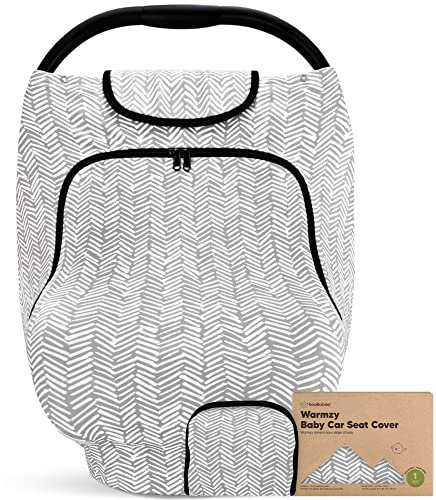 Autositzbezug für Babys - Baby Sitzbezüge für Frühling, Herbst, Winter - Universelle Stretch Fit Babyschale für Babys, Jungen, Mädchen, Stillbezug, Weiches & Atmungsaktiv Babysitzbezug (Herringbone)