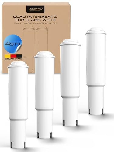 Comedes Wasser-Filter ähnlich wie Jura Claris White System (Filter Nr. 68739, 60209 & 62911, passend zu Kaffeemaschinen der Impressa & Nespresso Serie; 4 Stück)