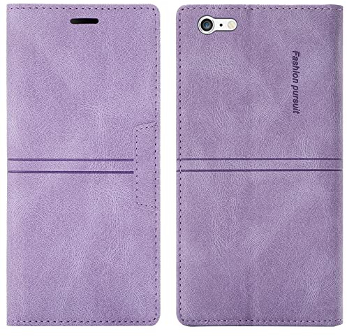 OKZone Kompatibel mit iPhone 6S Plus/6 Plus Hülle, Handyhülle Wallet PU Leder Kartenfach Magnet Klappbar Schutzhülle iPhone 6S Plus/6 Plus (5,5 Zoll) Hülle Flip Case Cover Stoßfest Klapphülle (Lila)