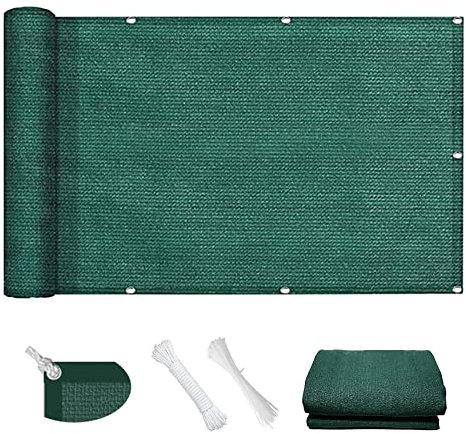 Tende da Sole per Esterno 5.5 x 6 m Permeabile all'Aria e all'Acqua Tenda da Sole Telo con Occhielli per Giardino Esterno terrazza, Verde Scuro