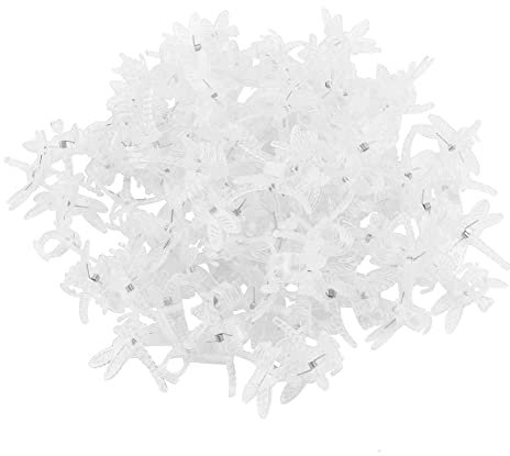 Lwuey Orchideen Klammern, Garten Pflanzen Clips Blumenklammern Orchideenklammern Pflanzenclips Pflanzenklammern Kunststoff Pflanzenstütze Libelle Reben Unterstützung Wiederverwendbar 100 Stück