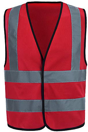 AYKRM Gilet De Signalisation Rouge Petit RéFléChissant Haute Visibilité Gilet De Travail Rouge Petit