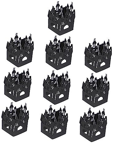 Alipis 60 STK Halloween Lampenschirme Papier Kerzenleuchte Taschen Flammenlose Kerzen Bienenwachskerzen Halloween-teelichthalter Cupcake-förmchen Für Halloween Papierkunst Led