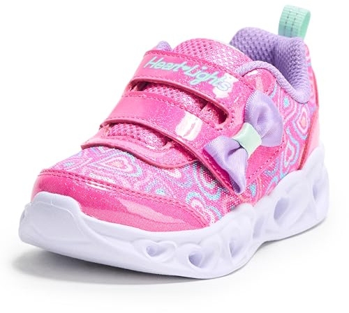 SKECHERS Girl's Heart Lights-Boogie Love Sneaker, Hot Pink/Multi, 2.5 Little Kid