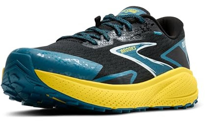 BROOKS Divide 5, Sneaker Uomo, Nero/Celeste/Melo cotogno, 47.5 EU