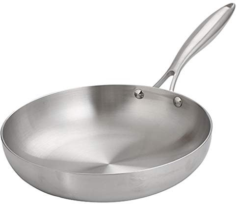 YIHANSS Bratpfanne aus Edelstahl 304, Mehrzweck-Bratpfanne für den Haushalt, Induktionsgeeignet, Antihaft-Bratpfanne, Kochgeschirr, Verwendung für Küche, Restaurant Vision