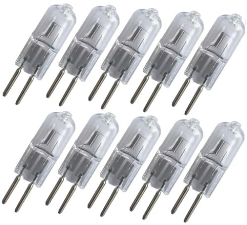 WYLIELAMSH 10Pcs Mini 20W 12V G5.3 35W Halogen Glühbirne JC Typ 12V 50W G5.3 75W 100W Für Kristall Kronleuchter Kapsellampe Warmweiß 20W